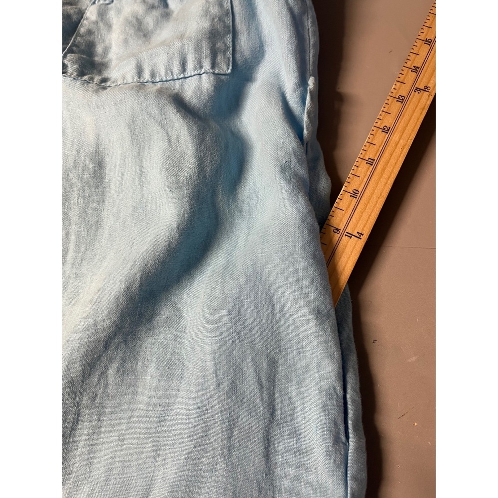 L'AGENCE Light Blue Linen‎ Maxi Shirt Dress Long Sleeve Button Down Size S/P - Picture 8 of 15